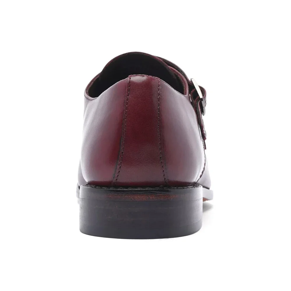 Anthony Veer Roosevelt II Oxford Men's 7.5 M Red Monk Strap Dress Shoe Hawk2897